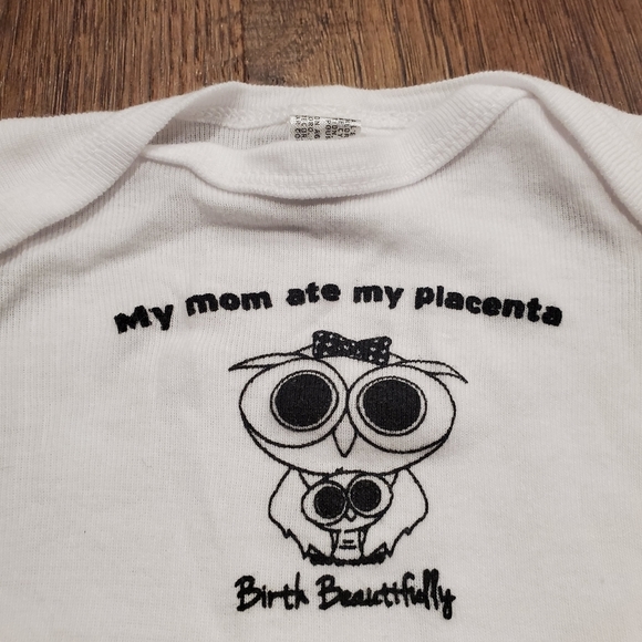 Rabbit Skins Birth Beautifully Baby White Placenta Owl Unisex Bodysuit Cotton NB - Picture 7 of 7